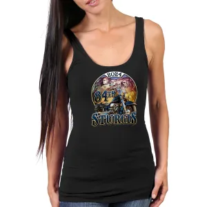 2024 Sturgis Motorcycle Rally Rushmore Ladies Black Tank Top SPL2884
