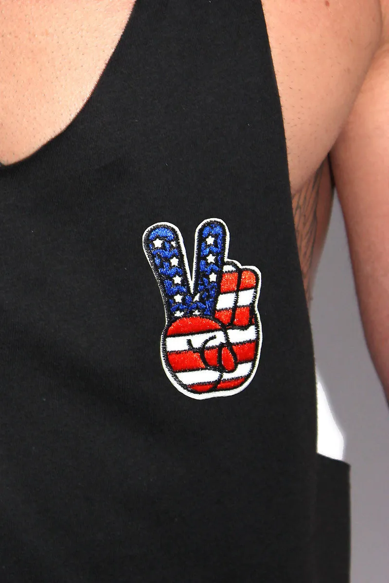 America Needs Peace String Tank-Black