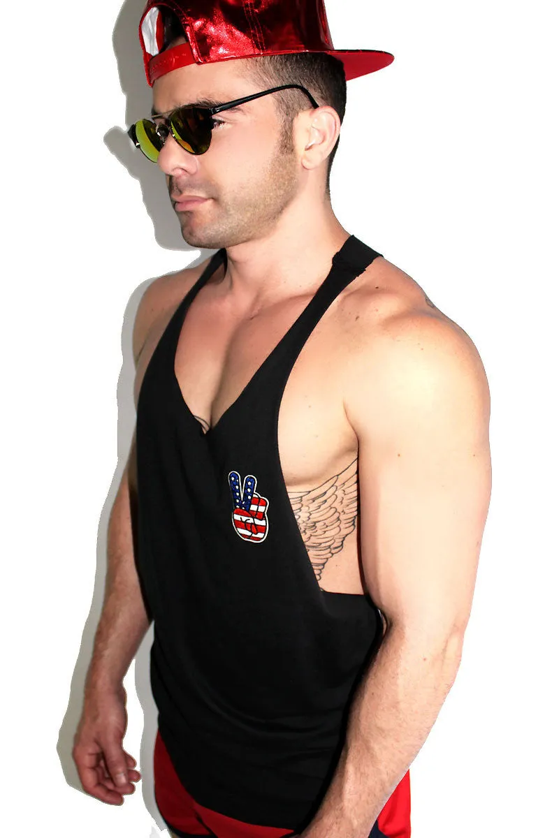 America Needs Peace String Tank-Black