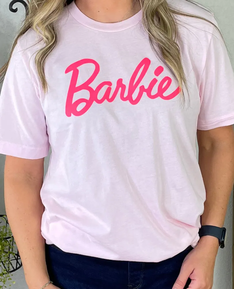 Barbie Graphic Tee in Soft Pink by Ocean & 7th