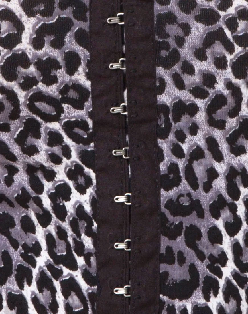 Bida Bodice in Grey Rar Leopard