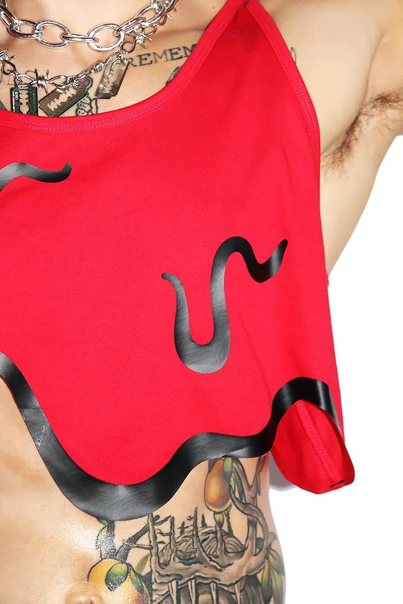 Blood Bath Racerback Crop Tank- Red