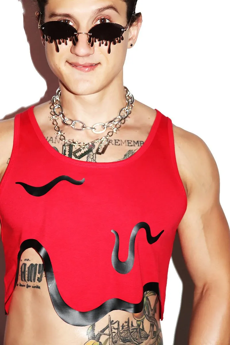 Blood Bath Racerback Crop Tank- Red