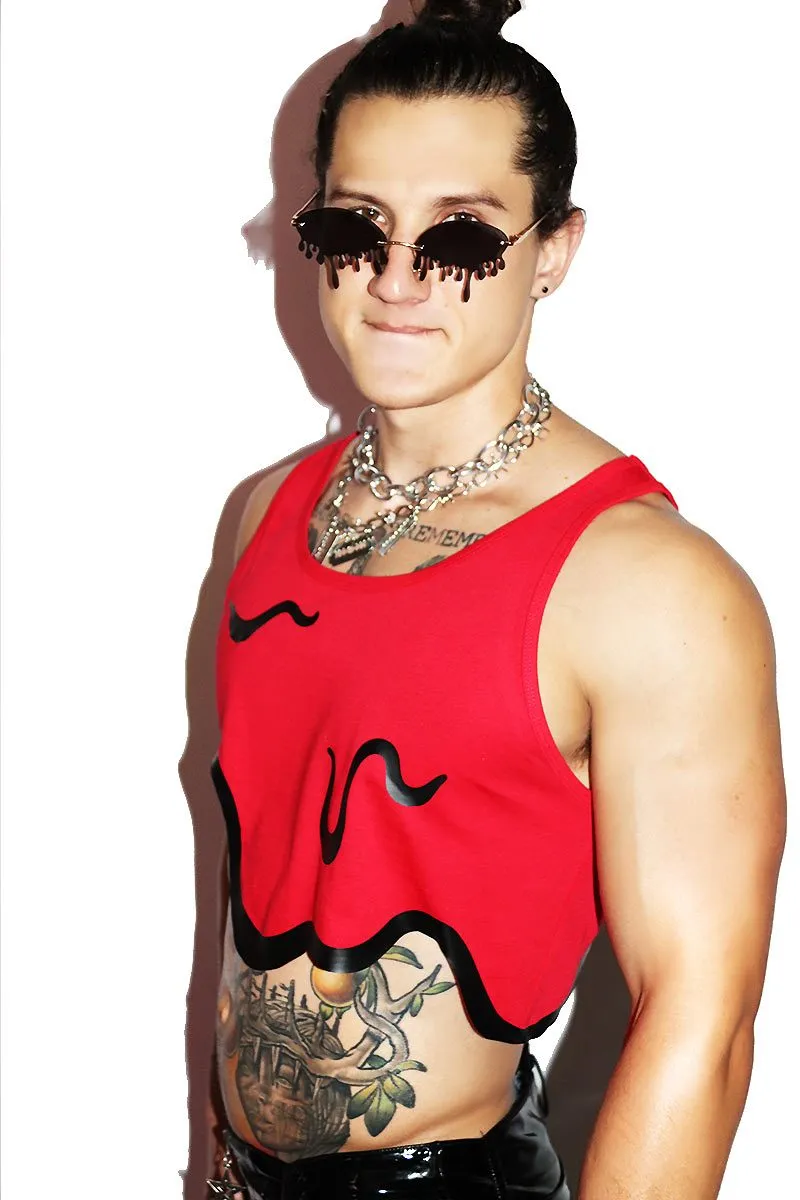Blood Bath Racerback Crop Tank- Red