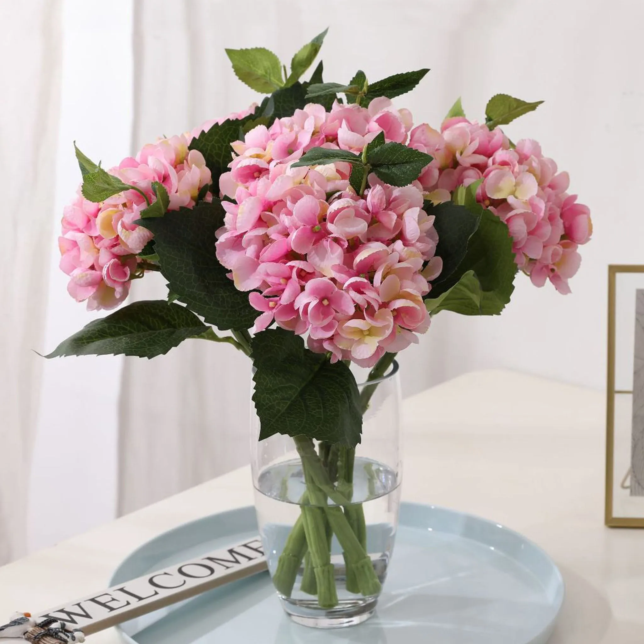 Blue Pink Purple White Silk Hydrangea Flowers
