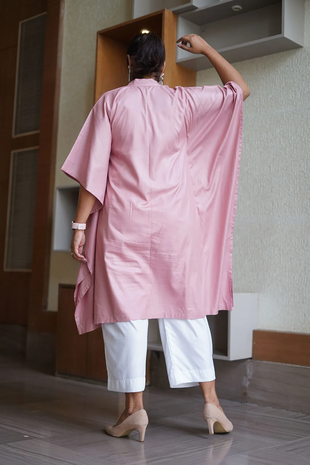 Blush Rayon MandarinKurta - RoseDew