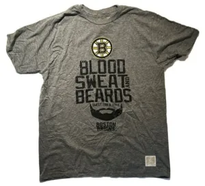Boston Bruins Retro Brand Gray Blood Sweat and Beards T-Shirt
