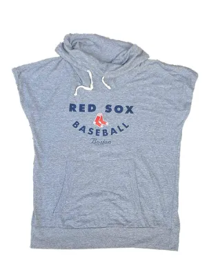 Boston Red Sox SAAG Women Maternity Gray Soft Triblend Funnel Neck T-Shirt