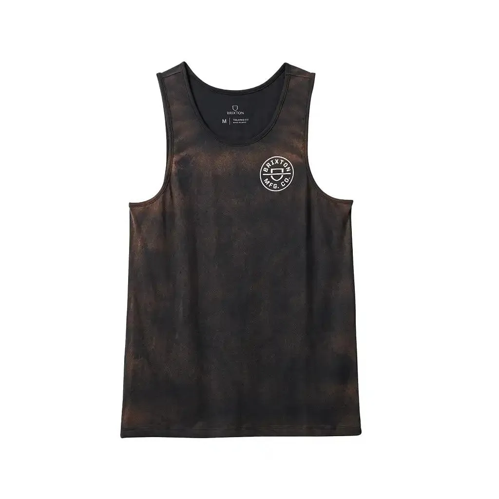 Brixton Crest Tank Top Shirt Black Sun Wash