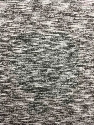 BRUSHED POLY RAYON HACHI STRETCHED KNIT WITH MELANGE SLUB<br><h6>1-BLACK/WHITE<br>HK374-BRUSHED</h6>