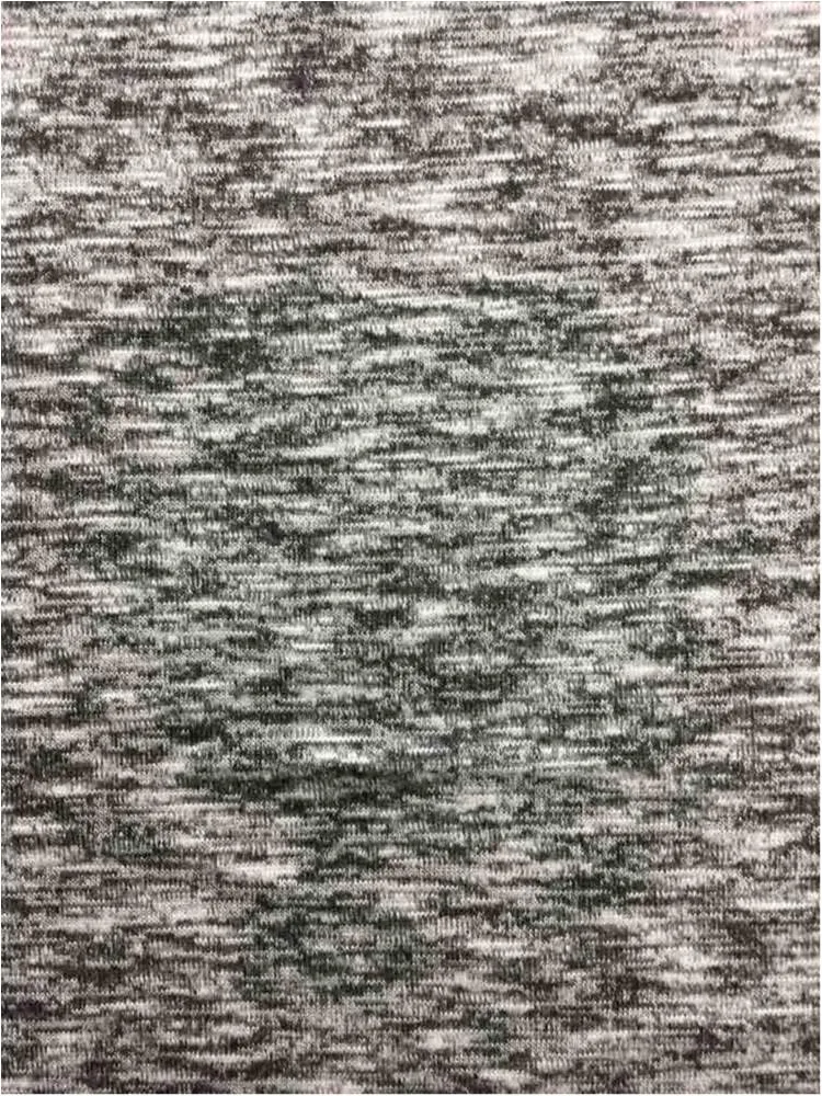 BRUSHED POLY RAYON HACHI STRETCHED KNIT WITH MELANGE SLUB<br><h6>1-BLACK/WHITE<br>HK374-BRUSHED</h6>