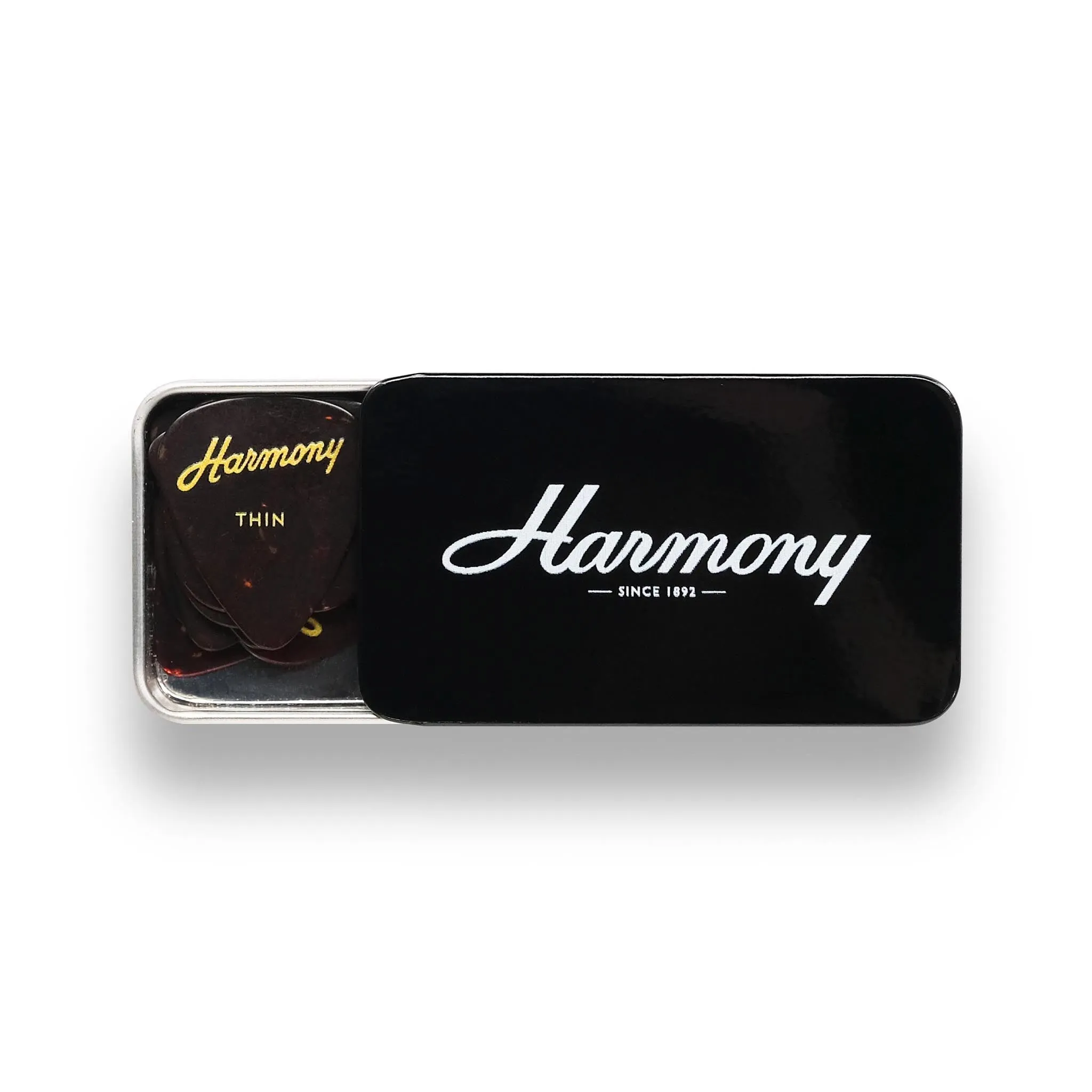 Celluloid Tortoise Standard Guitar Pick, Thin, 12-Pick Tin