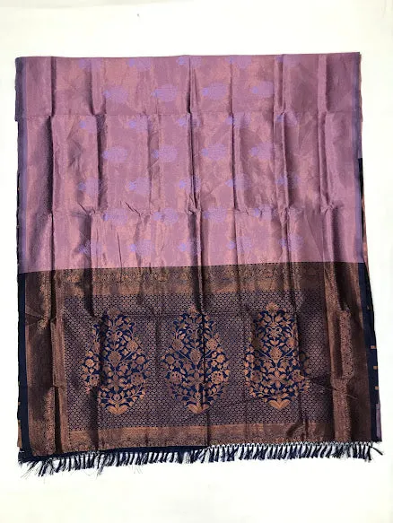 Charming Lavender Colored Floral Designed Soft Silk Saree For Women