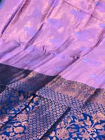 Charming Lavender Colored Floral Designed Soft Silk Saree For Women