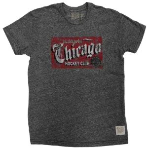 Chicago Blackhawks Retro Brand Gray "Chicago Hockey Club" SS Crew T-Shirt