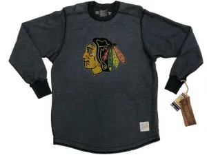 Chicago Blackhawks Retro Brand Gray "Inside Out" Thick Knit LS Crew T-Shirt