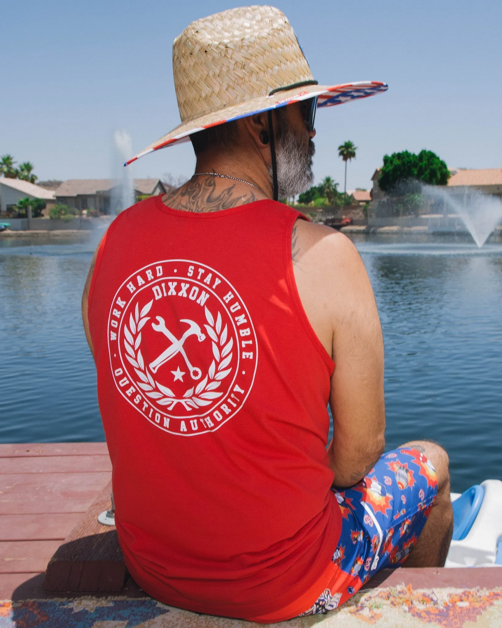 Crested Tank - Red & White