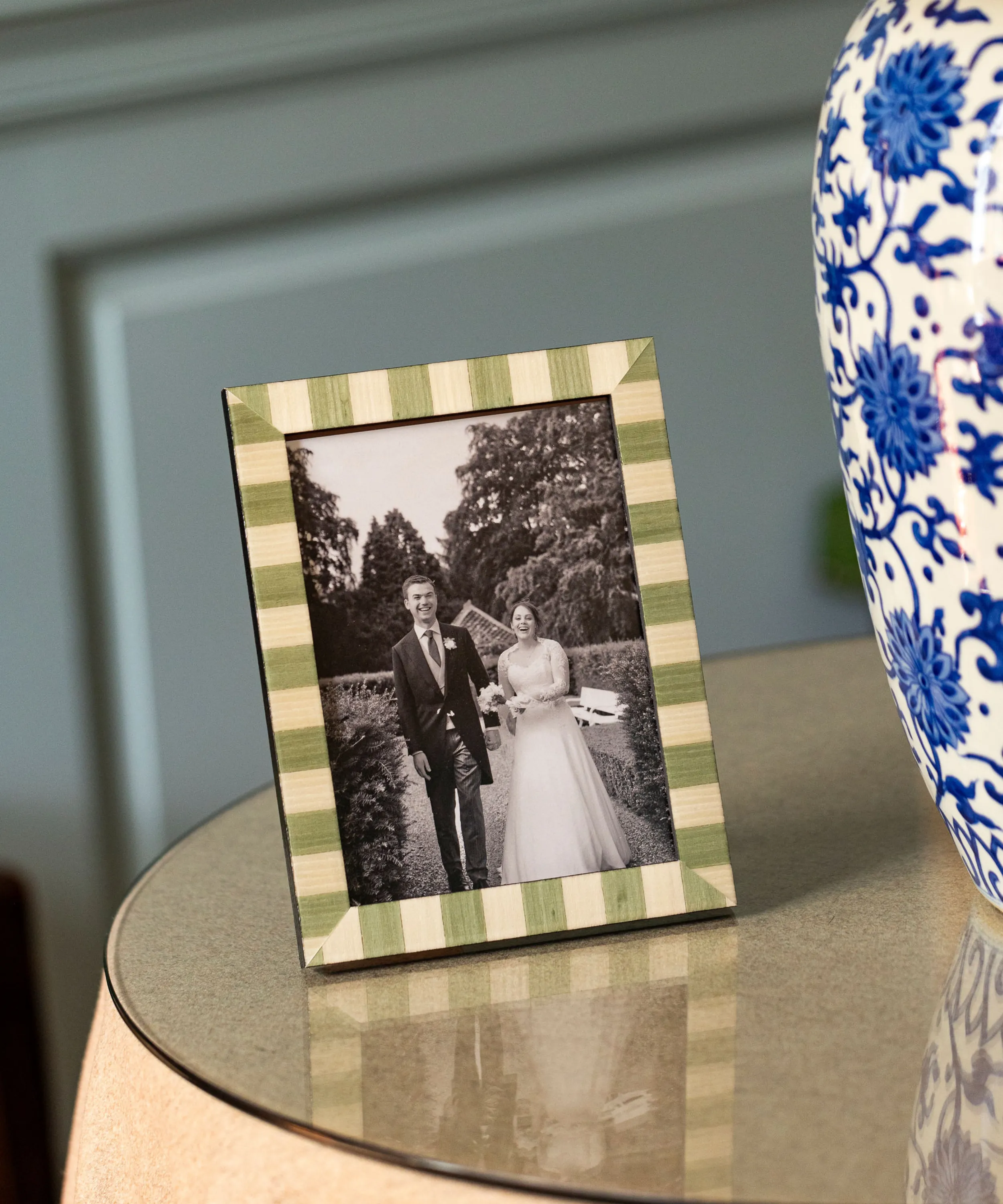 Delilah Striped Photo Frame, Pistachio