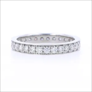 Diamond 1.15cttw Bead Set Bright Cut Eternity Band Platinum