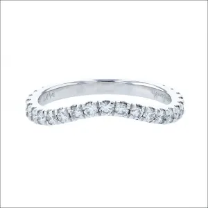 Diamond Scoop and Split Gentle Curve Band Platinum