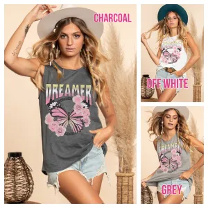 Dreamer Sleeveless cotton slub top - Assorted Colors