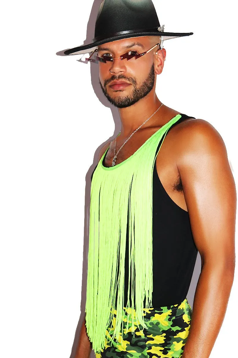 Festival Fringe Racerback Tank- Neon Green