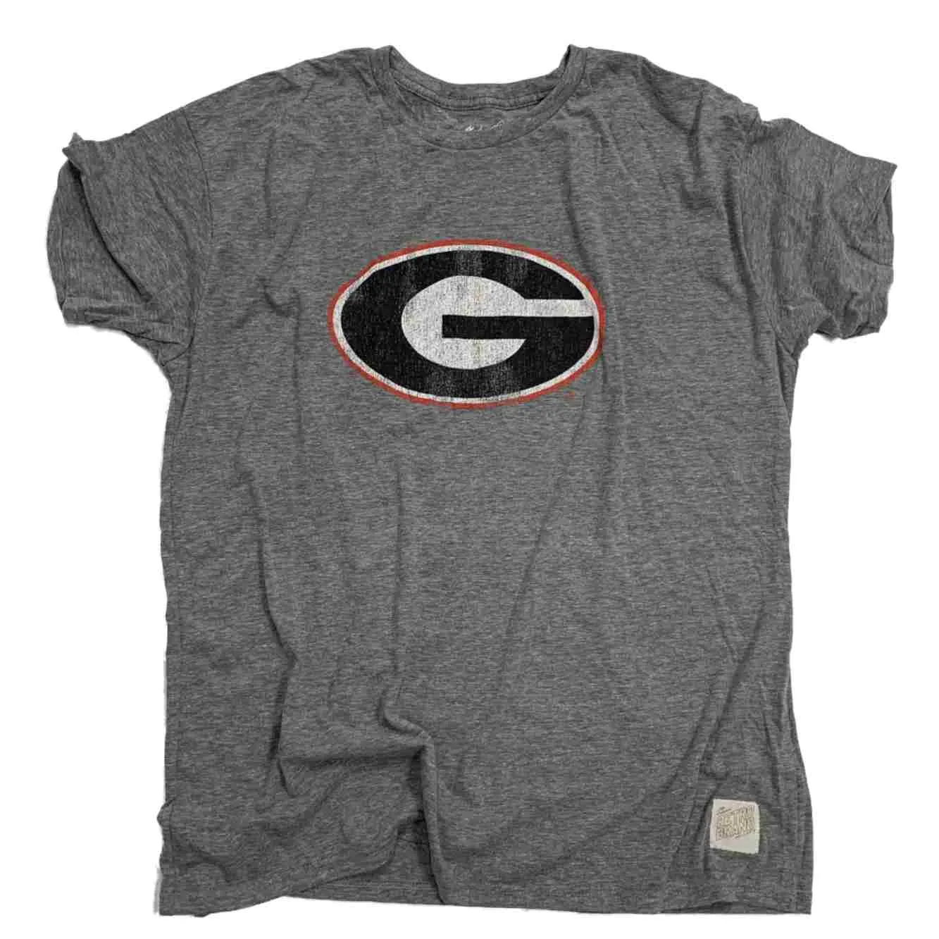 Georgia Bulldogs Retro Brand Gray Soft Tri-Blend Short Sleeve T-Shirt