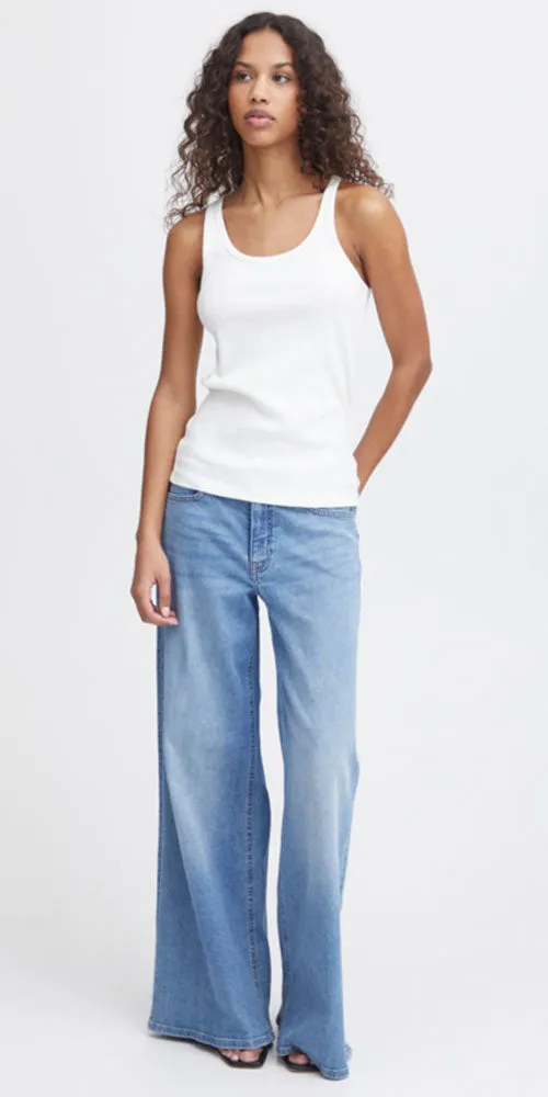Ichi Ribbed Tank, off-white
