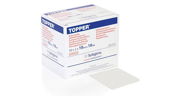Johnson & Johnson M12510 Topper Drain Swabs Sterile 10cm x 10cm