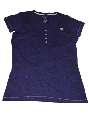 Kansas State Wildcats Antigua Women Purple Bling 4 Button T-Shirt (M)