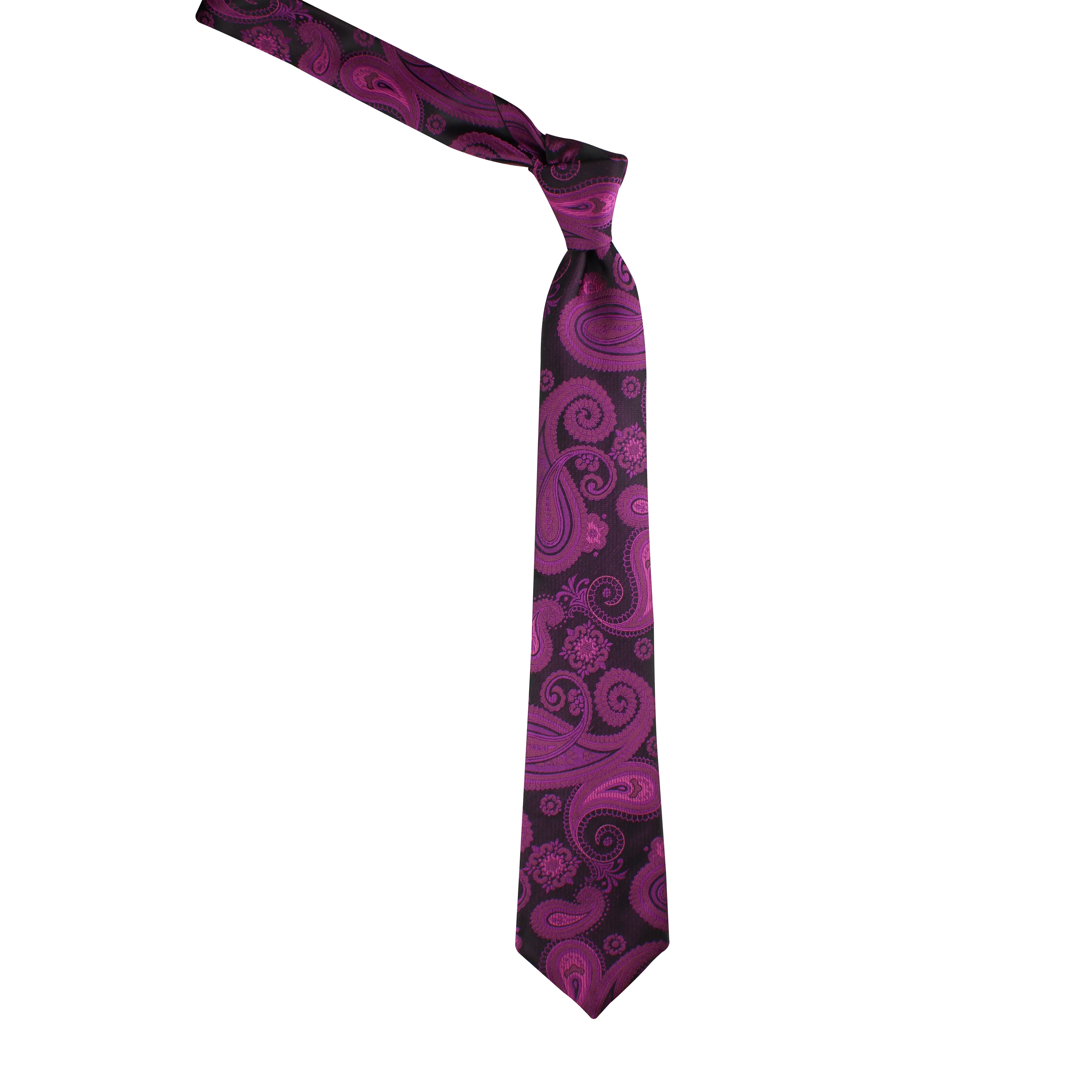 Kovove Pink Paisley Necktie and Pocket Square Gift Box