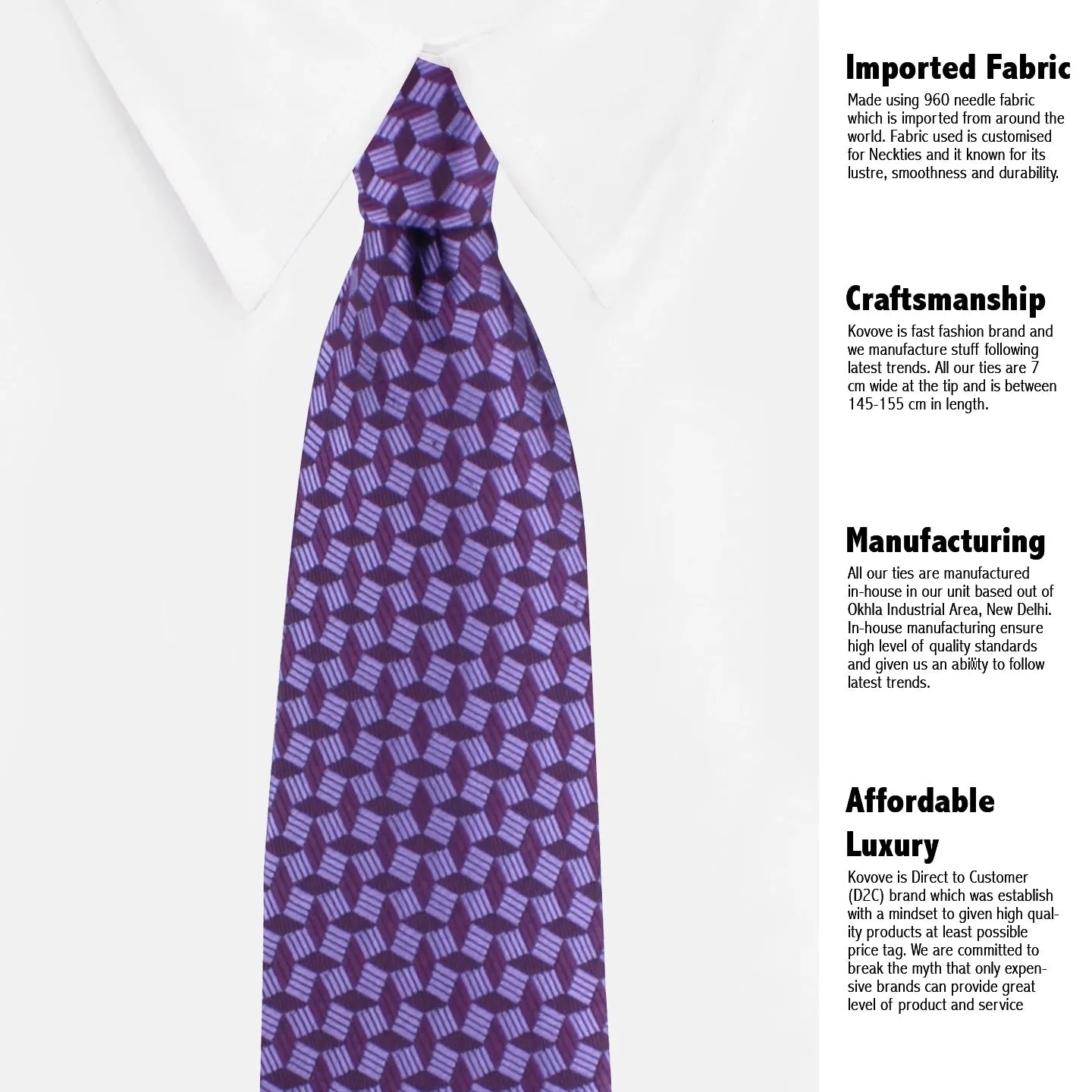 Kovove The Abstractzoid Purple Necktie For Men