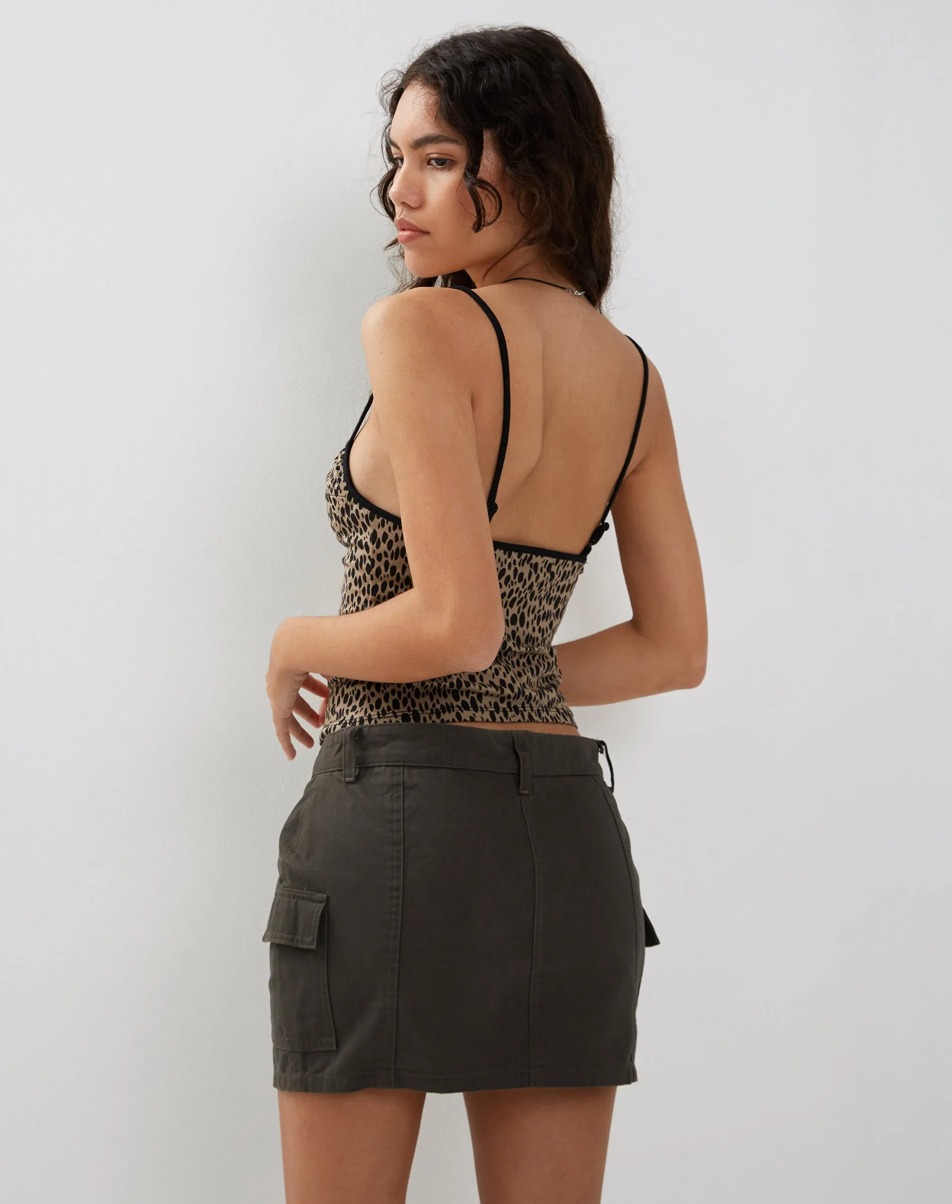 Lashi Strappy Cami Top in Mini Cheetah
