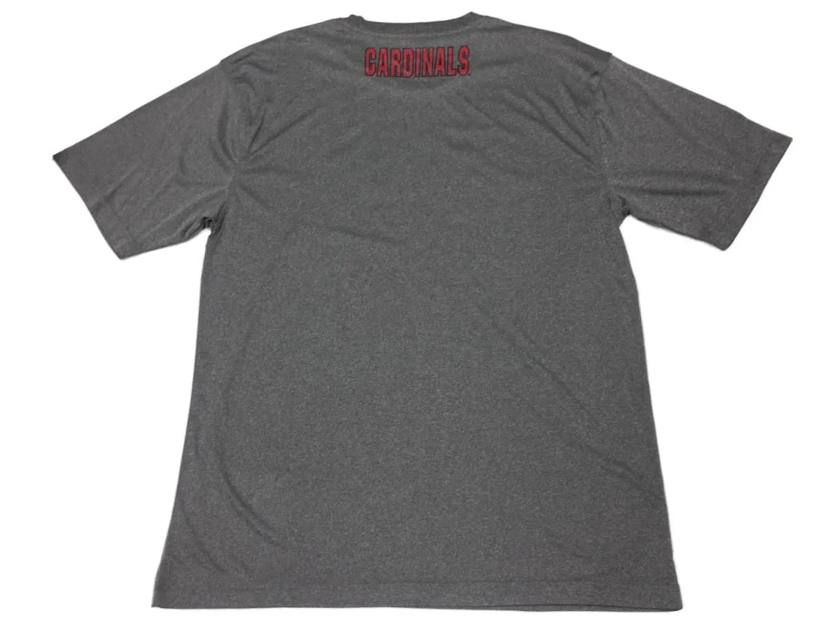 Louisville Cardinals Colosseum Gray Performance Short Sleeve Crew T-Shirt (L)