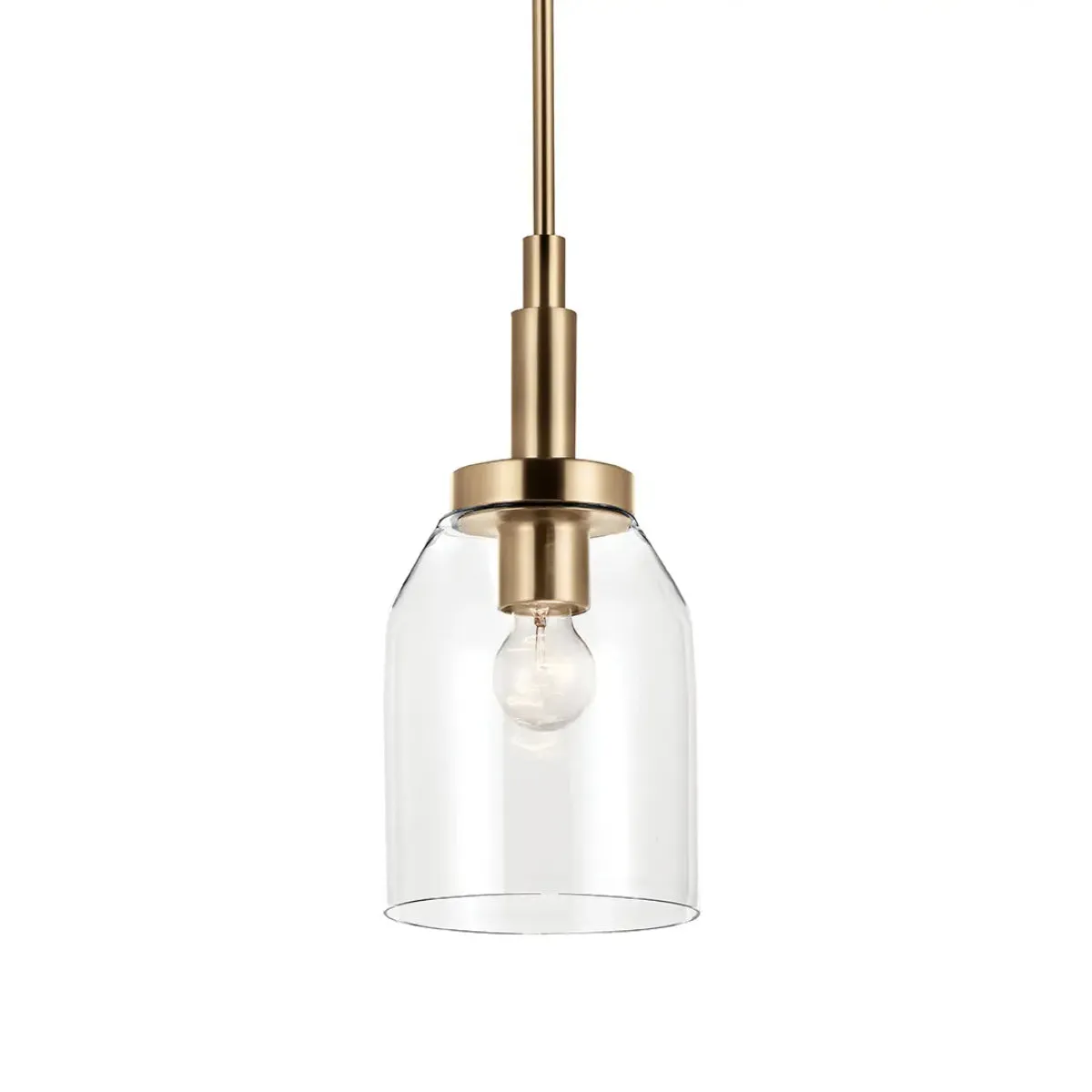 Madden 15" 1-Light Mini Pendant Light with Clear Glass, Champagne Bronze Finish