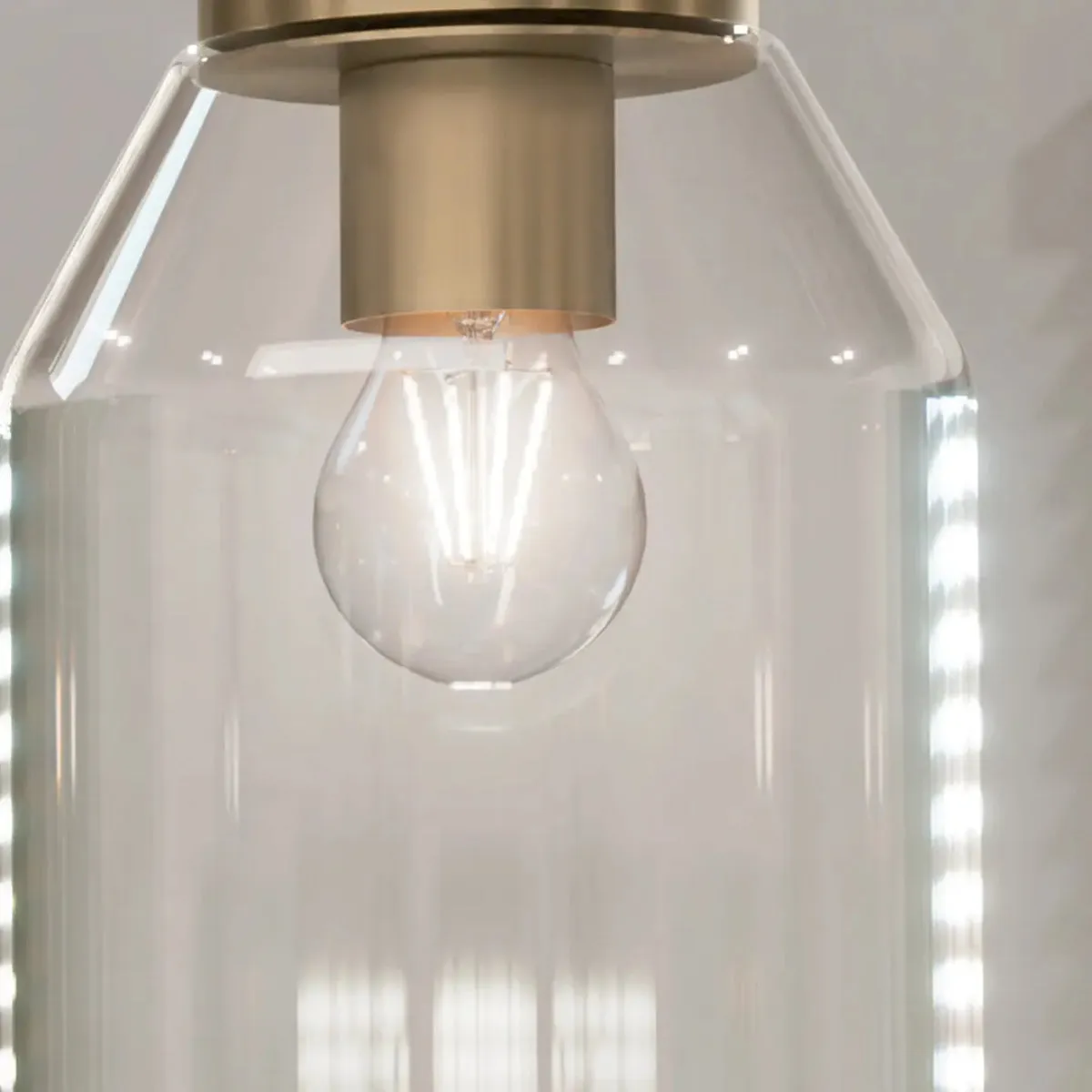 Madden 15" 1-Light Mini Pendant Light with Clear Glass, Champagne Bronze Finish