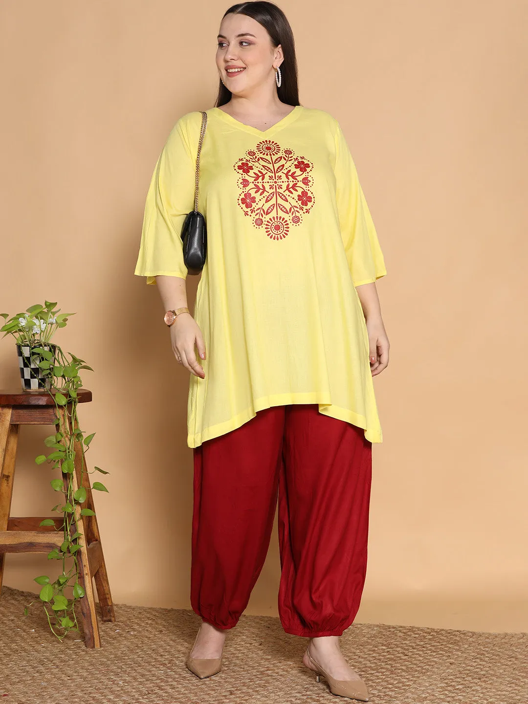 Maroon Rayon Balloon Salwar