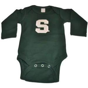 Michigan State Spartans TFA Infant Baby Green Long Sleeve Creeper Outfit