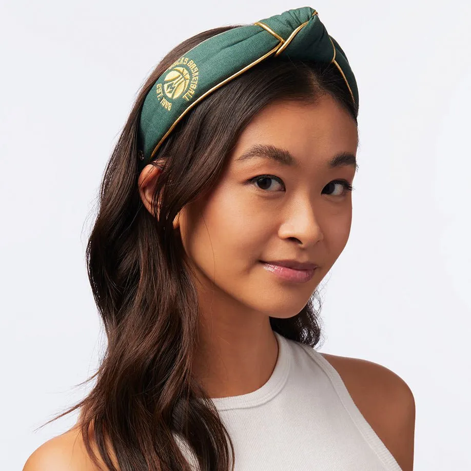 MILWAUKEE BUCKS LELE SADOUGHI / NBA GREEN EMBROIDERED KNOTTED HEADBAND