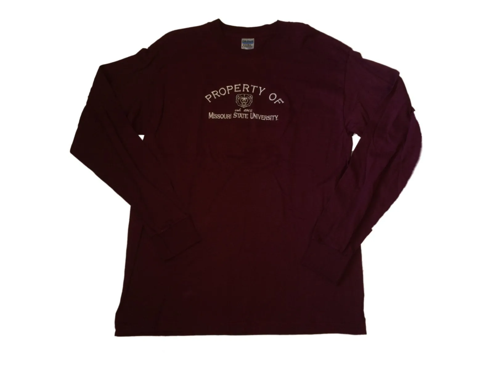 Missouri State Bears Gildan Preshrunk Maroon Long Sleeve Crew Neck T-Shirt (L)