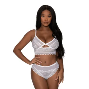 Modern Romance Bralette & Cheeky Hipster White S/M