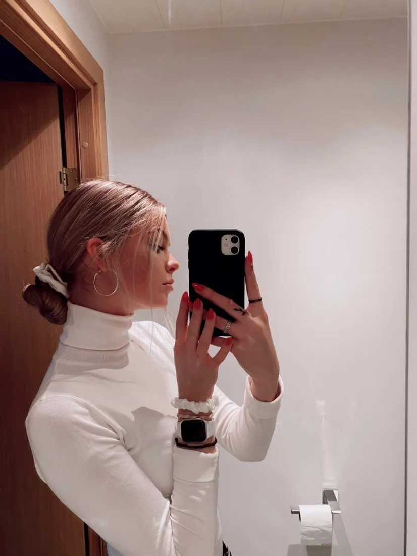 Natural silk scrunchie White Pearl - sample sale