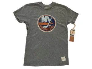 New York Islanders Retro Brand Gray Vintage Short Sleeve Tri-Blend T-Shirt