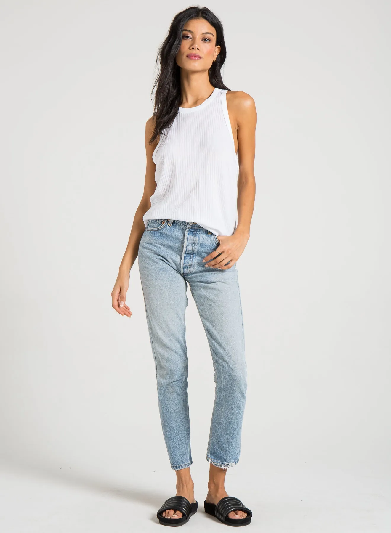 n:PHILANTHROPY - Dot Tank Top in White