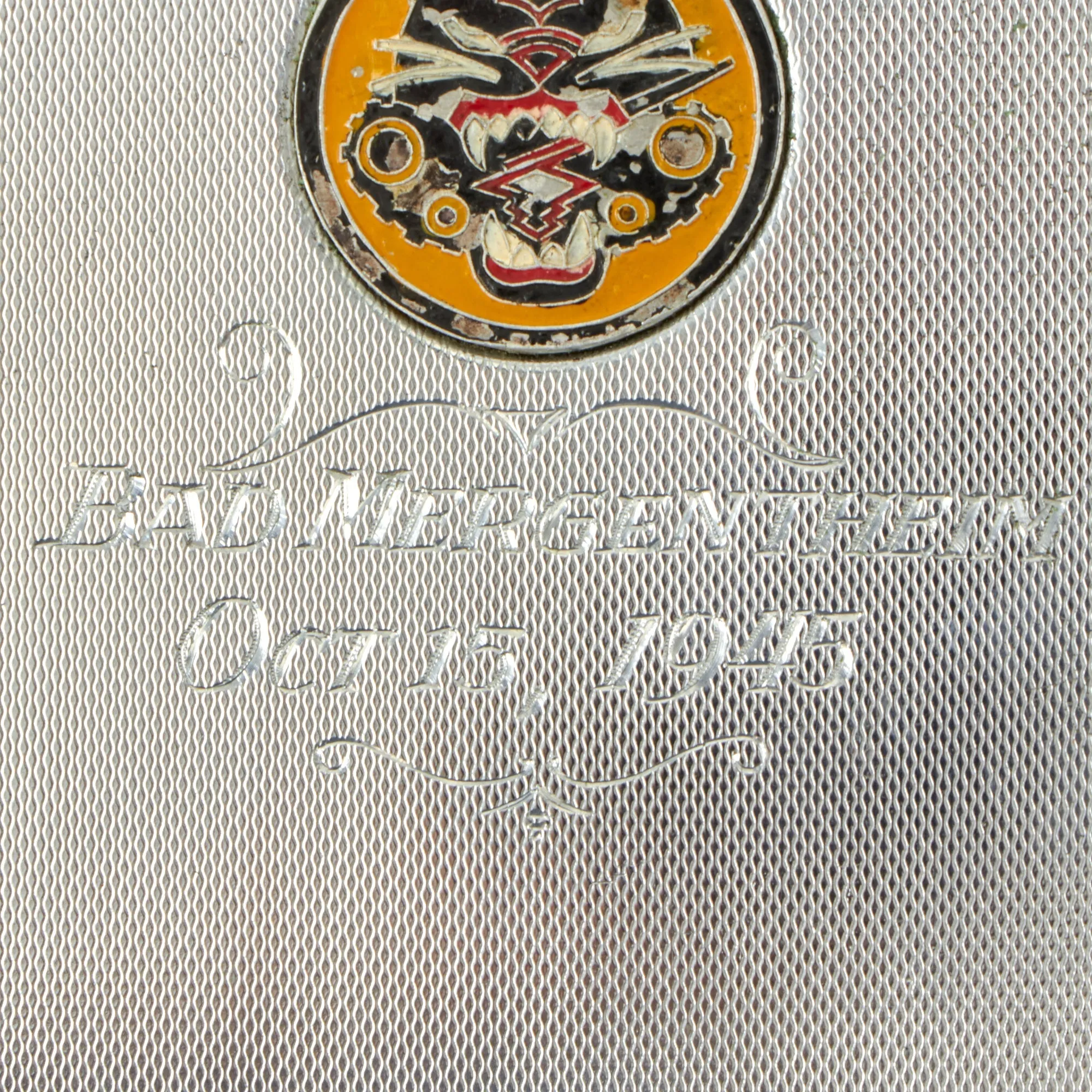 Original U.S. WWII Era Tank Destroyer Battalion Presentation Cigarette Case For R.H. Johnson, 8th Air Force