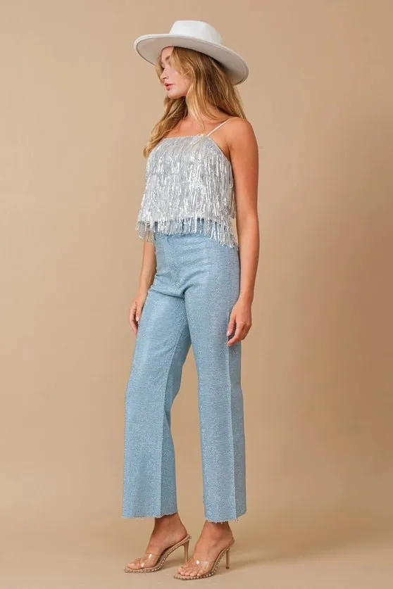Party Perfect Sequin Tiered  Cami