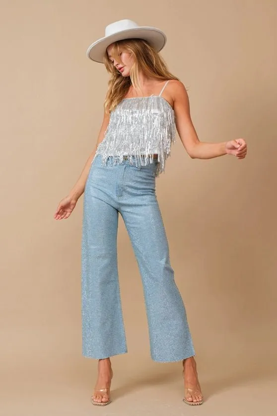 Party Perfect Sequin Tiered  Cami