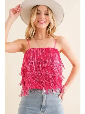 Party Perfect Sequin Tiered  Cami