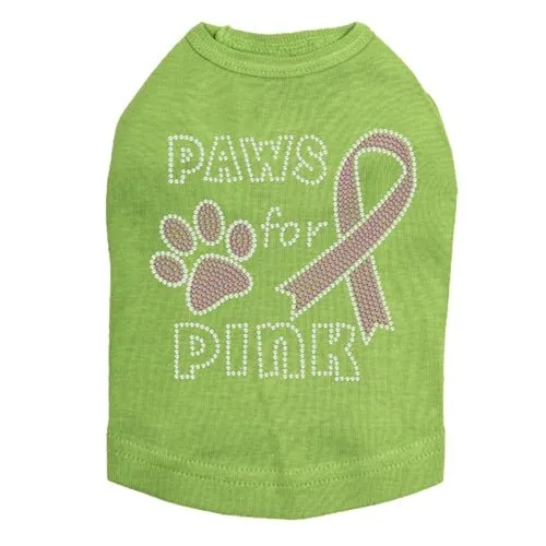 Paws for Pink Rhinestone Tanks - Many Colors