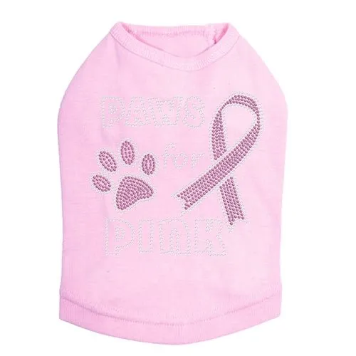 Paws for Pink Rhinestone Tanks - Many Colors